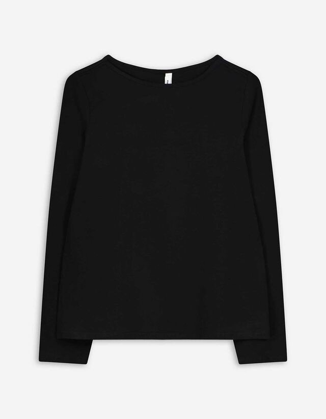 T-Shirt - Stehkragen - schwarz