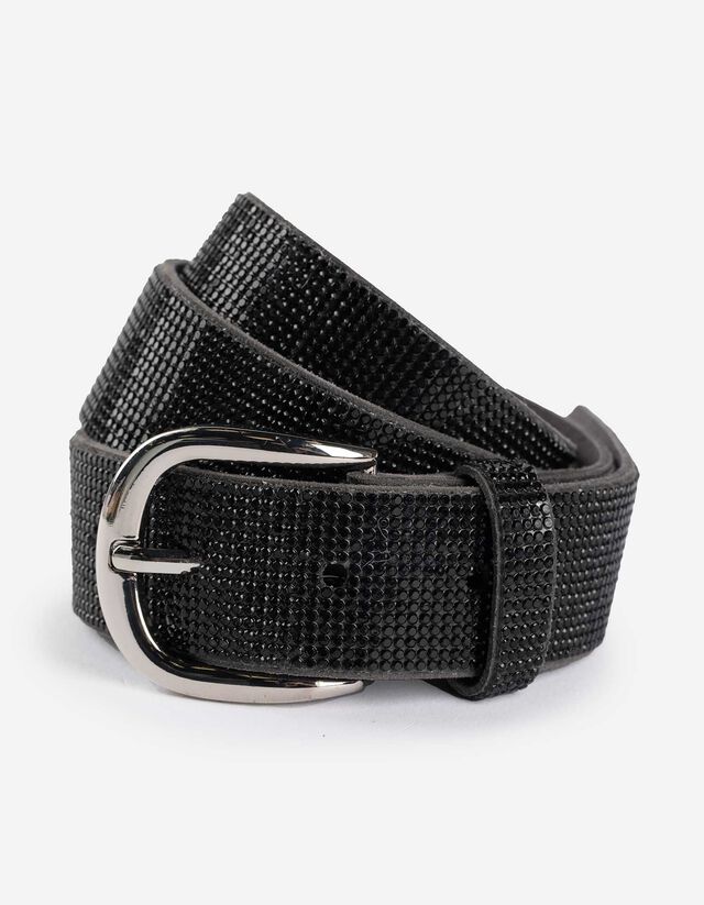 G&uuml;rtel - Ziersteine - schwarz