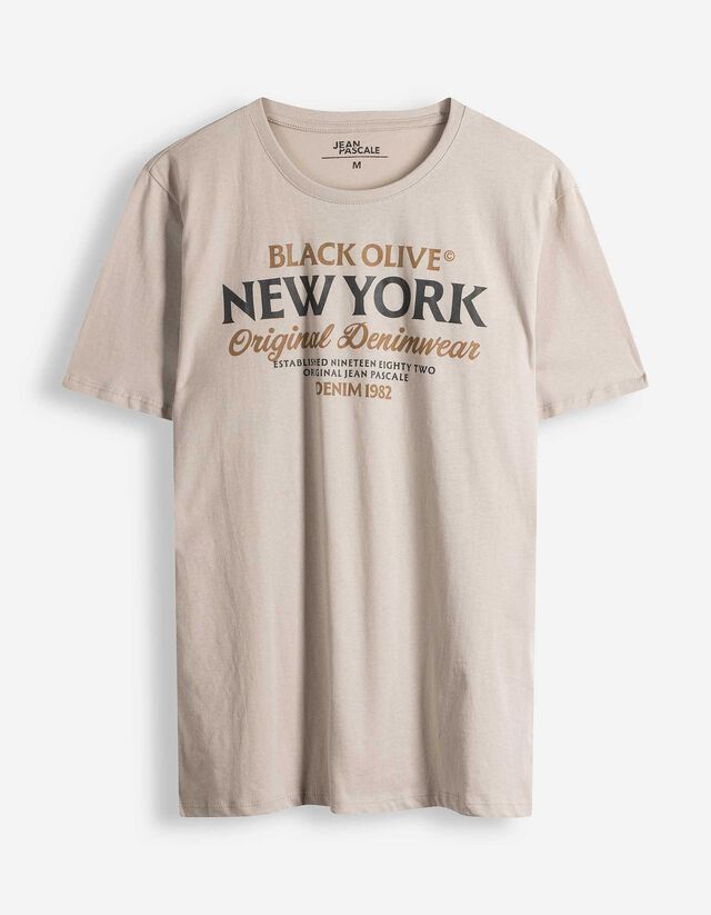 T-Shirt - Frontprint - beige