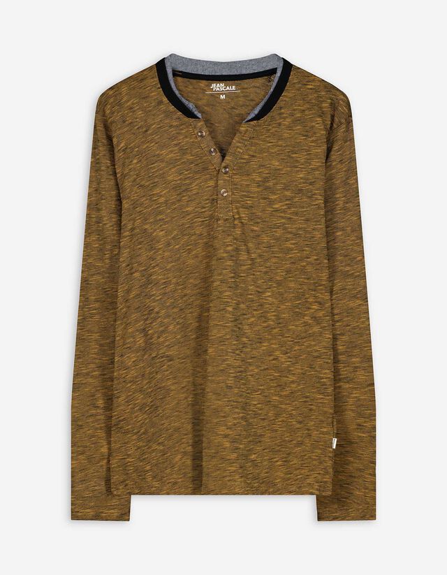 Langarmshirt - Double-Layer-Look - gelb