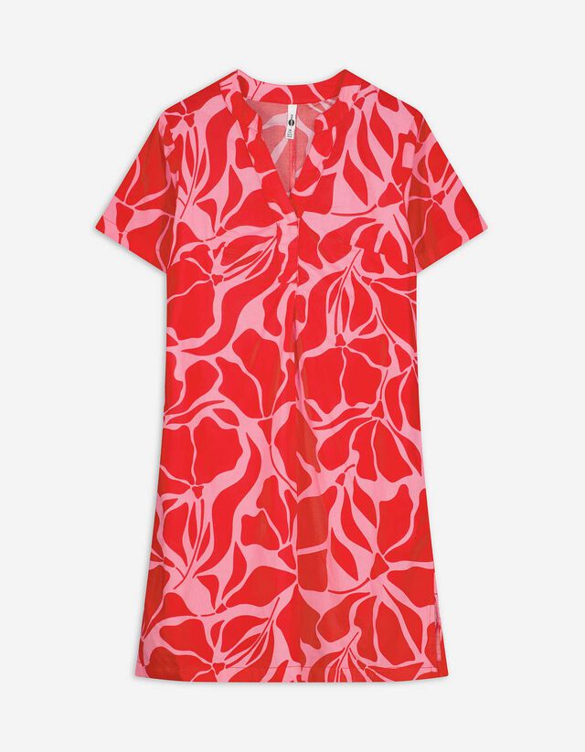 Kleid - Seitenschlitz - pink