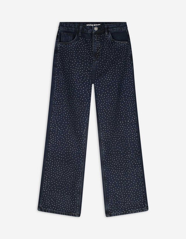 Jeans - Strasssteine - dunkelblau