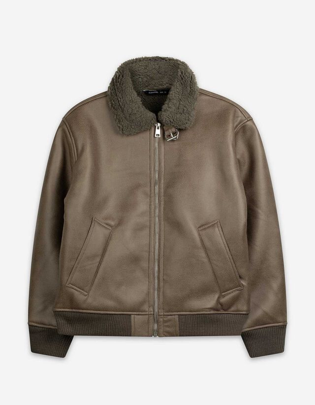 Bikerjacke - Bubikragen - hellbraun