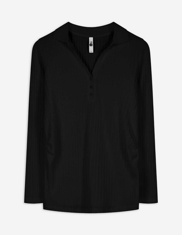 Umstandsshirt - Hemdkragen - schwarz