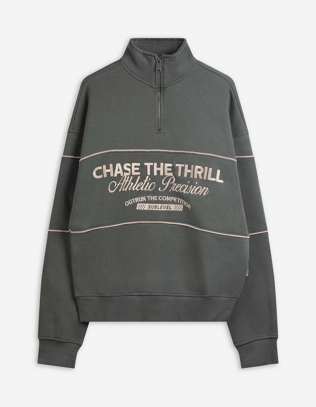 Sweatshirt - Troyer - dunkelgr&uuml;n