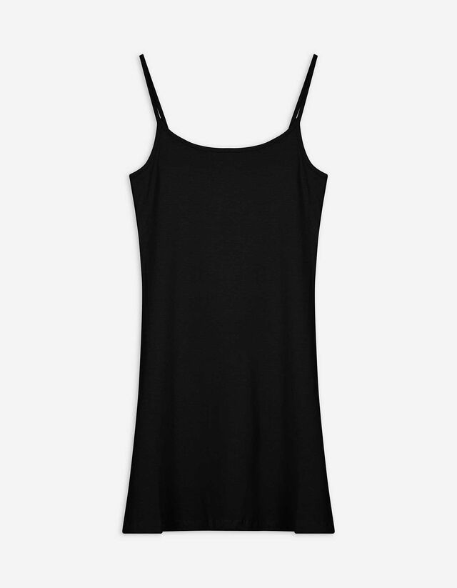 Kleid in A-Linie - Spaghettitr&auml;ger - schwarz