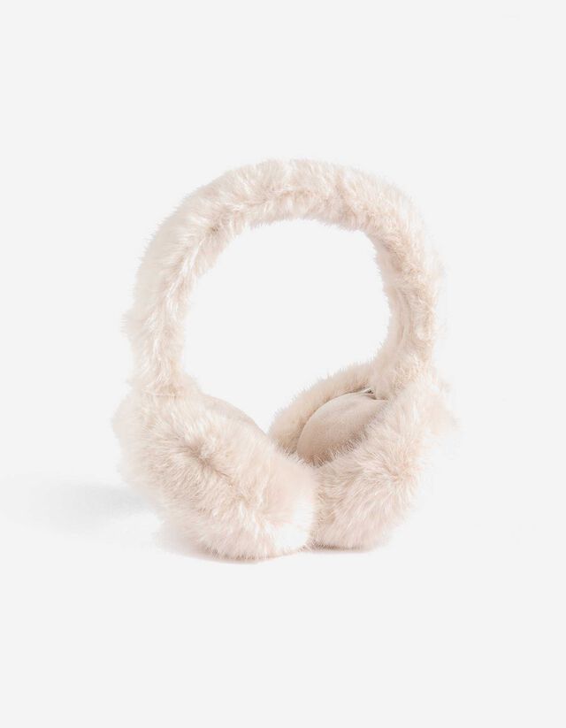 Ohrenklappen - Kunstfell - wei&szlig;