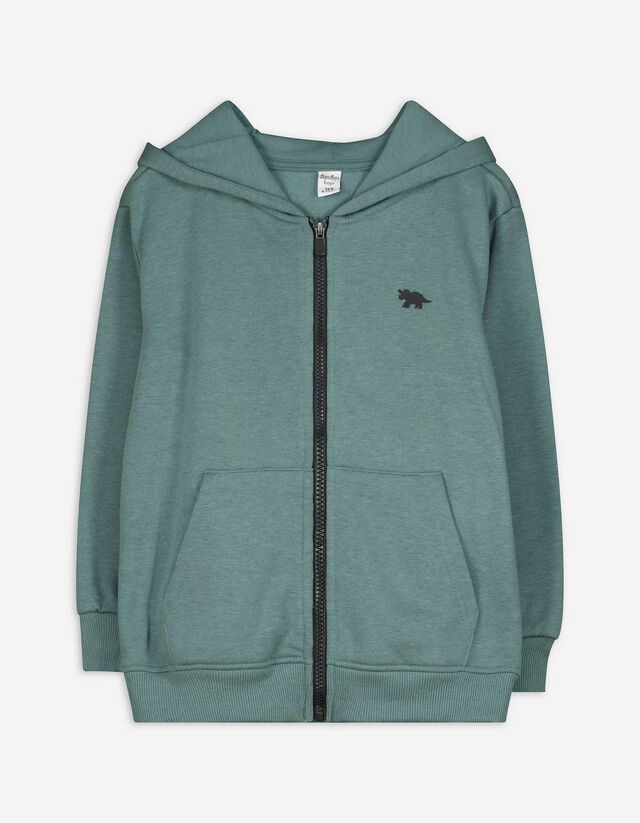 Sweatjacke - einfarbig - gr&uuml;n