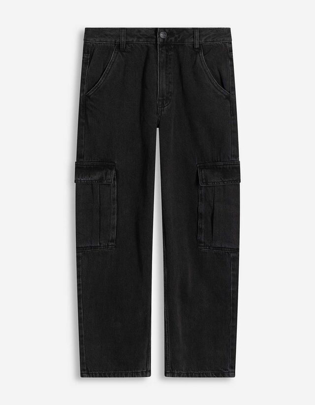 Cargohose - Baggy Fit - schwarz
