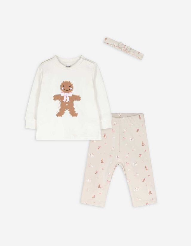 Set aus Sweatshirt Hose und Stirnband - Fleece - wei&szlig;