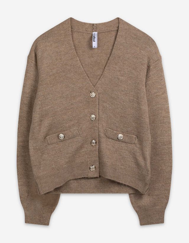 Cardigan - Knopfleiste - hellbraun
