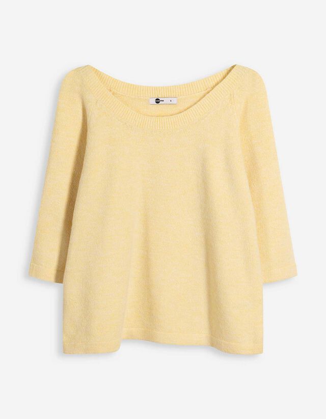 Pullover - Feinstrick - hellgelb