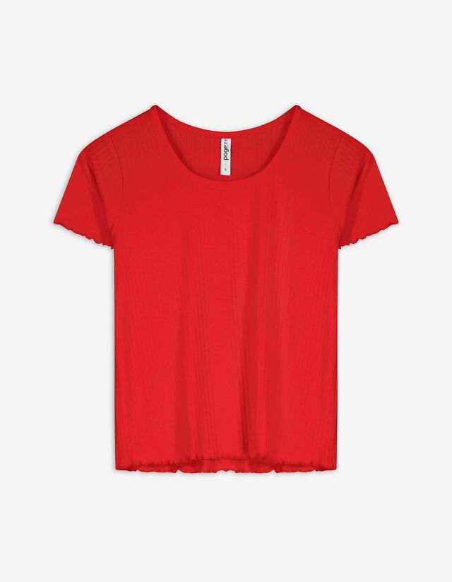 T-Shirt - einfarbig - rot