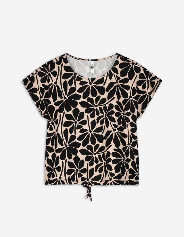 T-Shirt - Viskose-Mix - beige