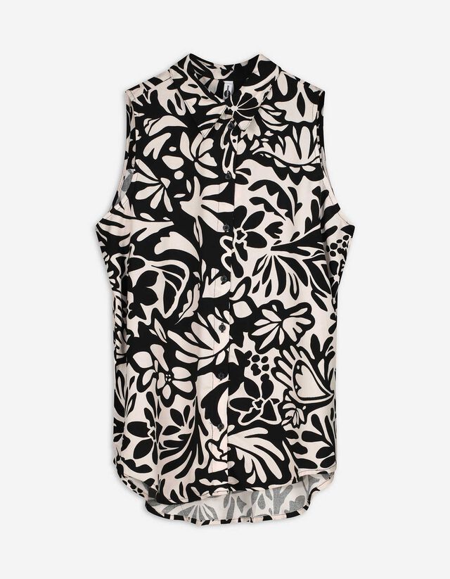 Blusentop - Allover-Print - wei&szlig;