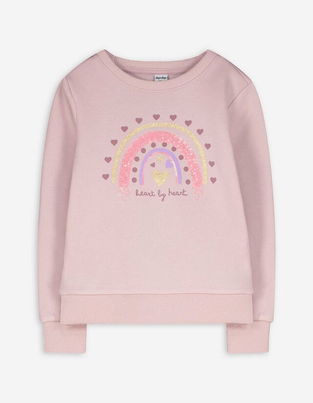 Sweatshirt - Paillettenbesatz - lila