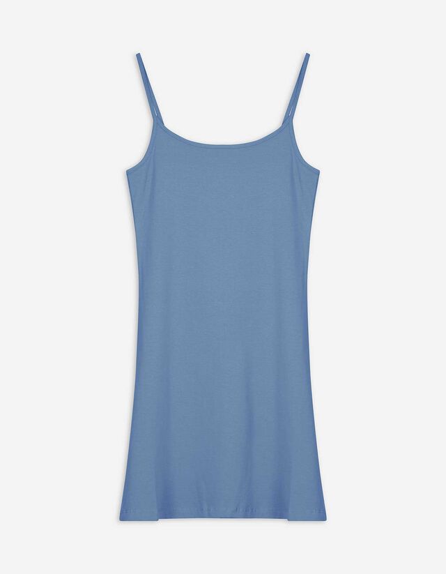 Kleid in A-Linie - Spaghettitr&auml;ger - hellblau