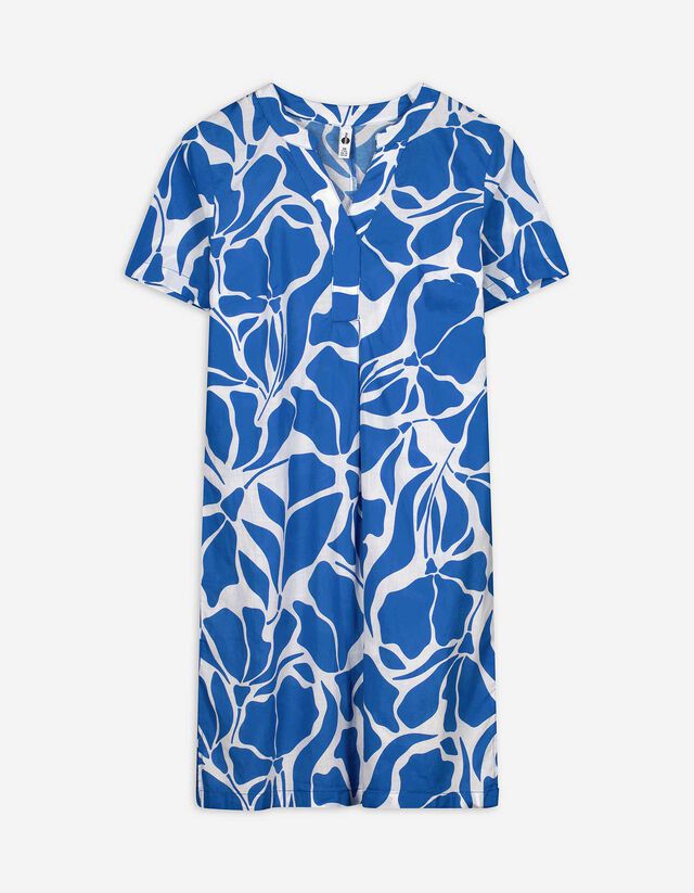 Kleid - Seitenschlitz - blau