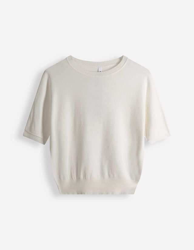 Pullover - Kurze &Auml;rmel - wei&szlig;