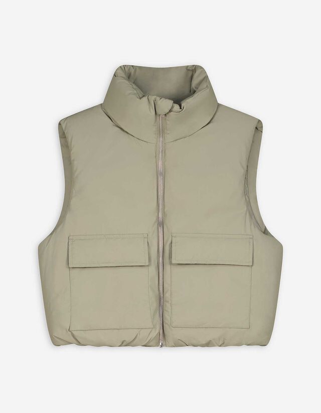 Weste - Aufgesetze Taschen - dunkelgr&uuml;n