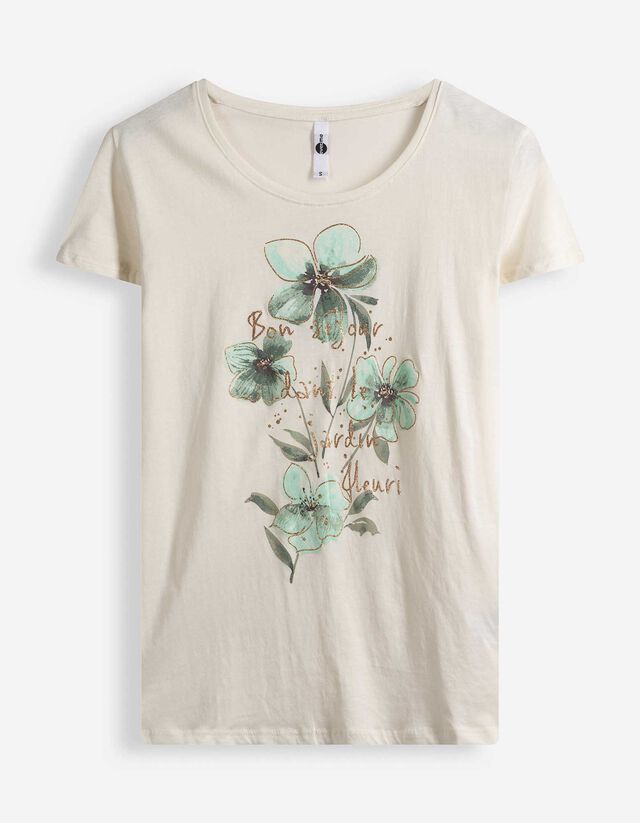 T-Shirt - Glitzerprint - wei&szlig;