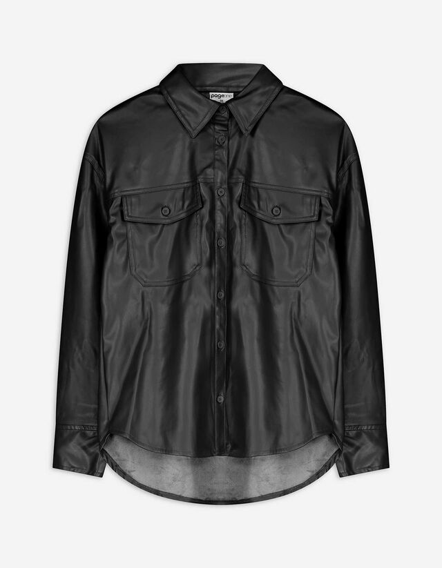 Hemdjacke - PU - schwarz