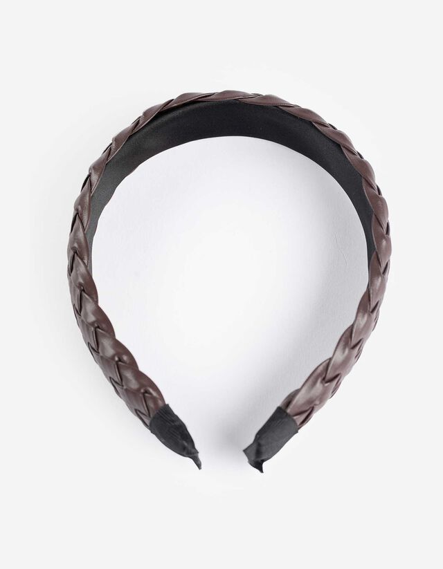 Haarschmuck - Lederoptik - dunkelbraun