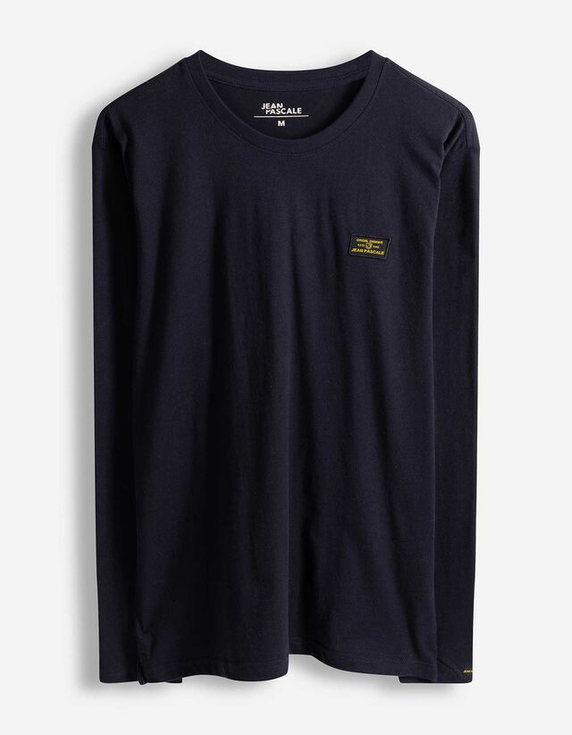 Langarmshirt - einfarbig - dunkelblau