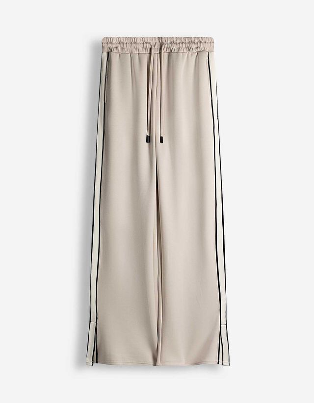 Palazzohose - Galonstreifen - wei&szlig;