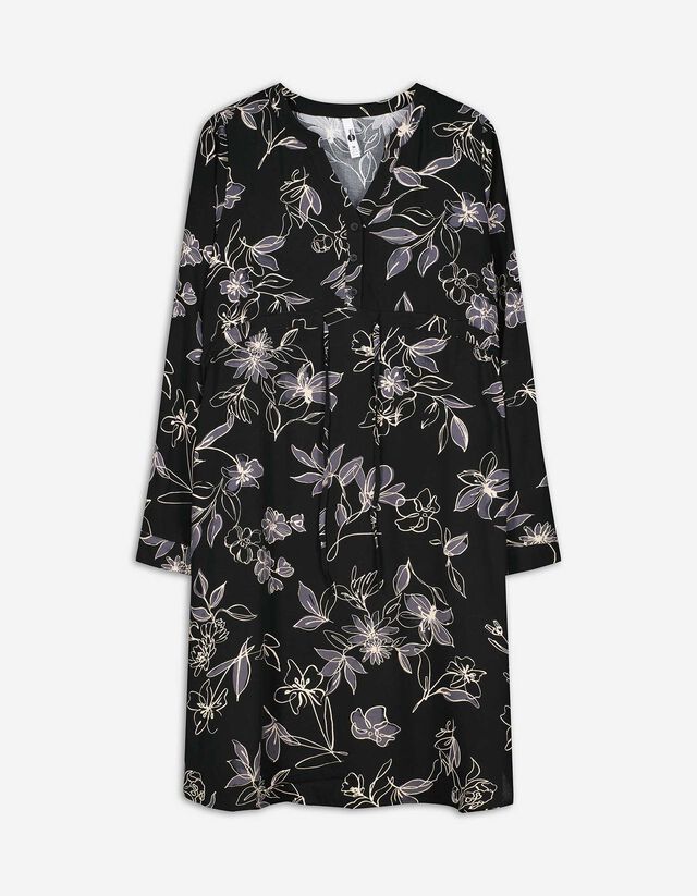 Umstandskleid - Tunnelzug am Saum - schwarz