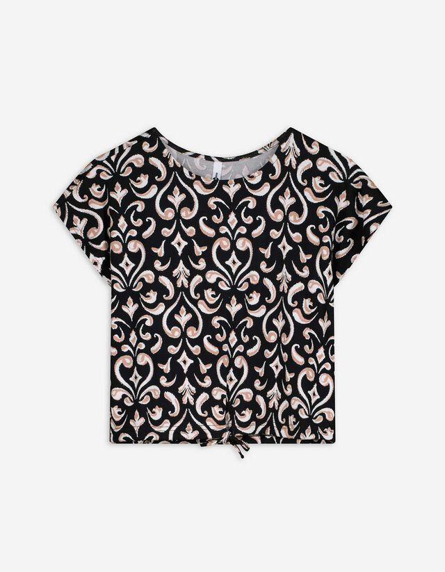 T-Shirt - Allover-Print - schwarz