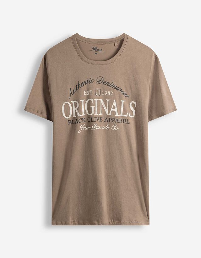 T-Shirt - Frontprint - hellbraun