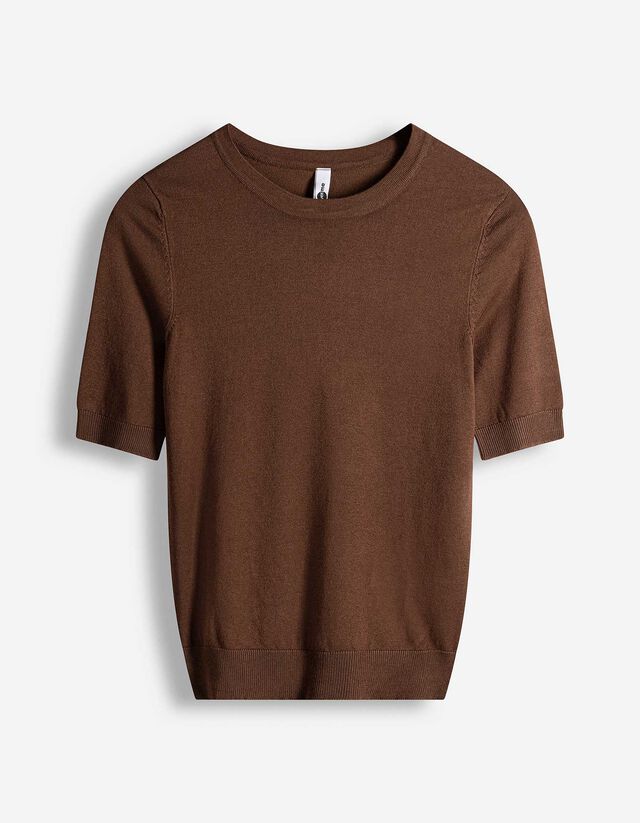 Pullover - Kurze &Auml;rmel - braun