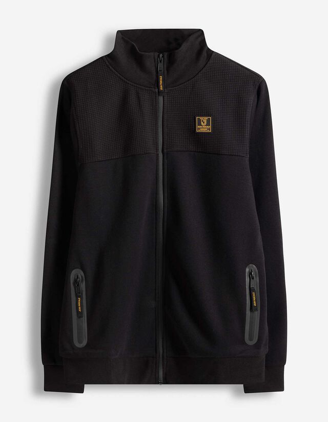 Sweatjacke - Stehkragen - schwarz