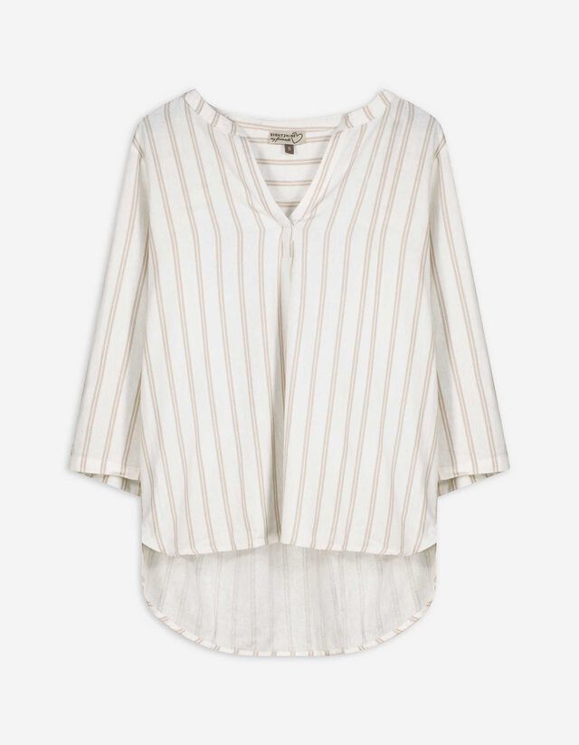 Bluse - Streifen - beige
