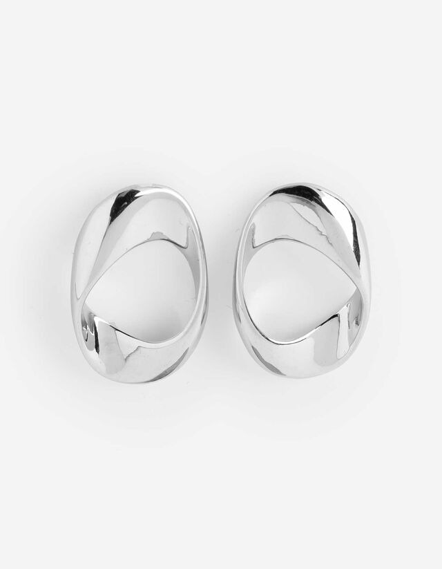 Ohrringe - Metallic-Details - silberfarben