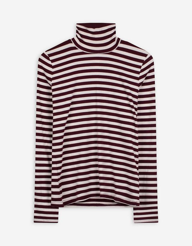 Langarmshirt - Rollkragen - wei&szlig;