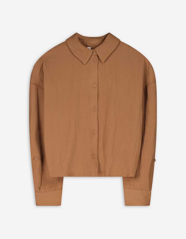 Bluse - einfarbig - hellbraun