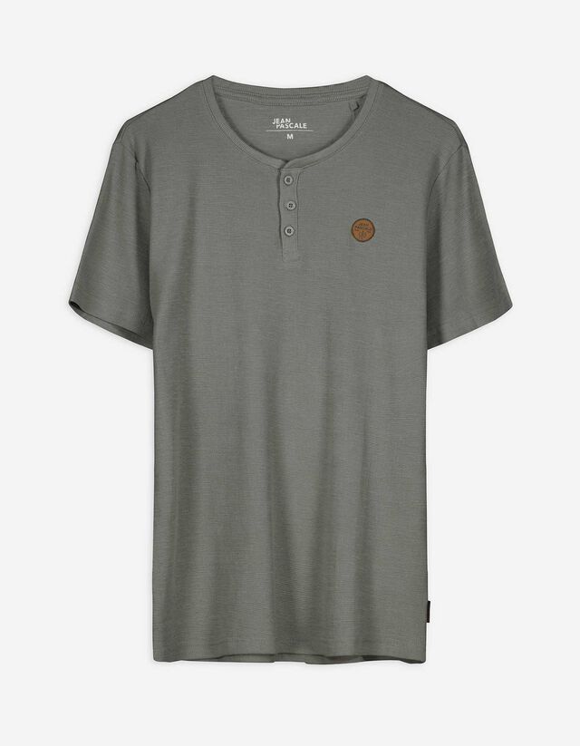 T-Shirt - Knopfleiste - dunkelgr&uuml;n