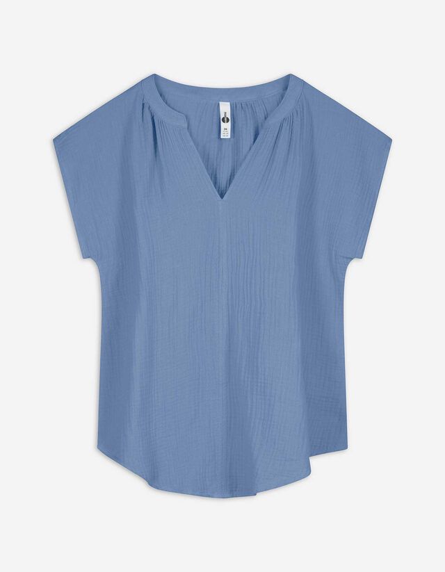 Bluse - Musselin - hellblau