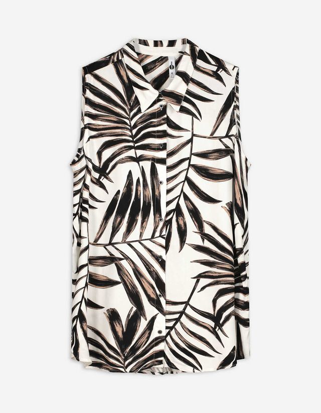 Blusentop - Allover-Print - wei&szlig;