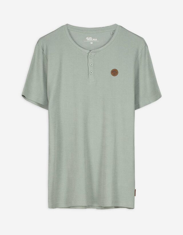 T-Shirt - Knopfleiste - hellgr&uuml;n