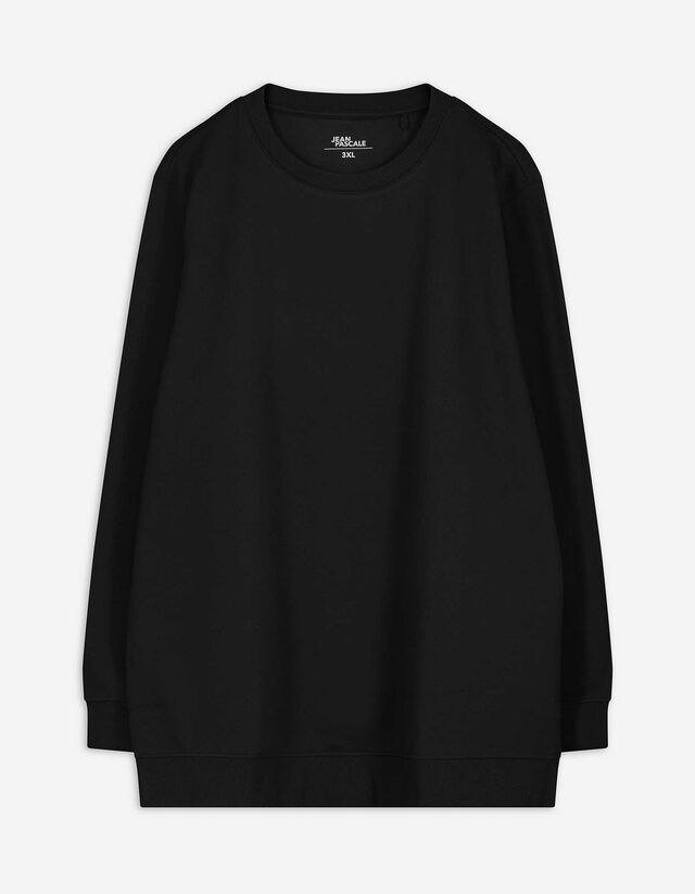 Sweatshirt - einfarbig - schwarz