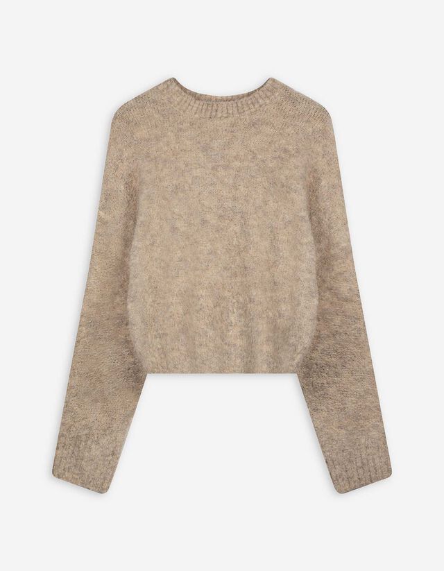 Strickpullover - &Uuml;berschnittene Schultern - beige