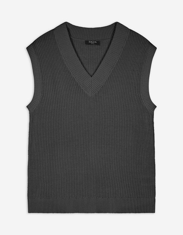 Strickpullover - Oversized Fit - schwarz