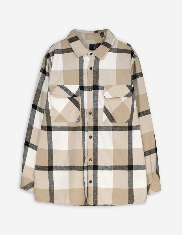 Hemd - Woll-Optik - beige