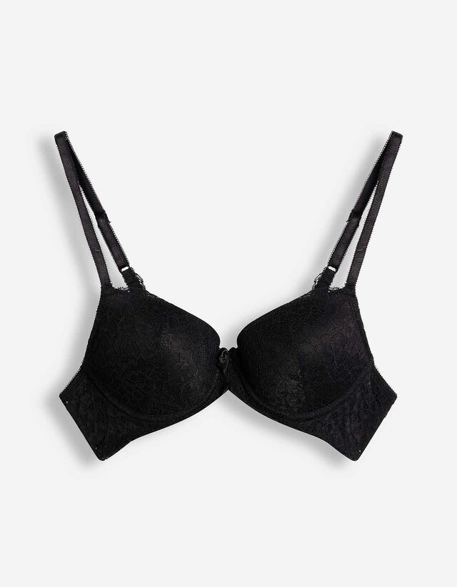 T-Shirt-BH - mit B&uuml;gel - schwarz