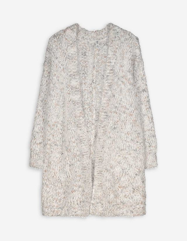 Cardigan - Pl&uuml;sch - wei&szlig;