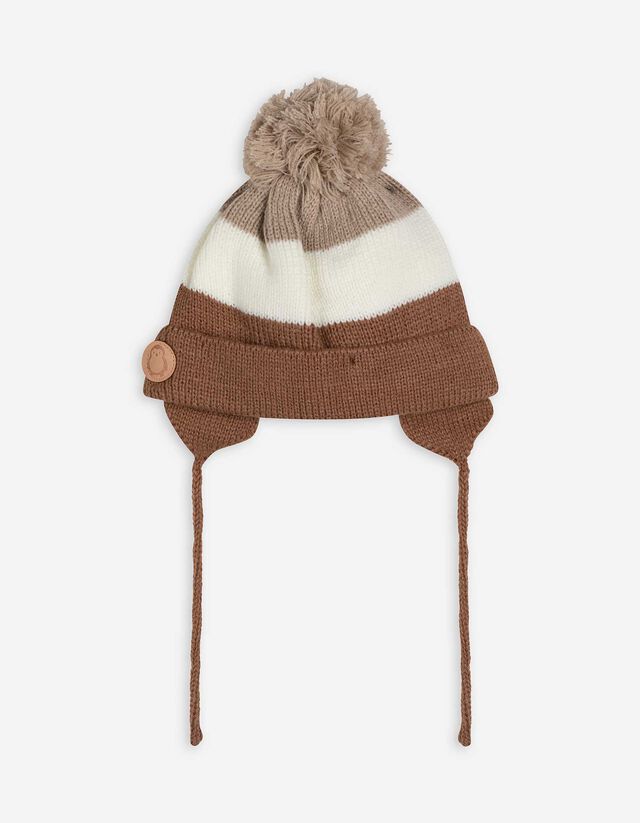 Pudelm&uuml;tze - Color-Blocking - braun