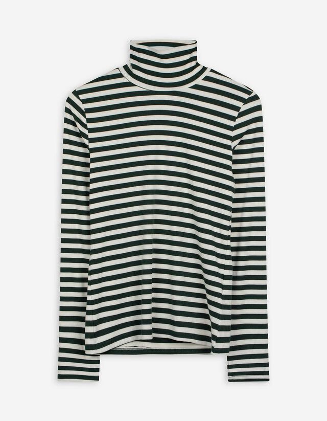 Langarmshirt - Rollkragen - wei&szlig;